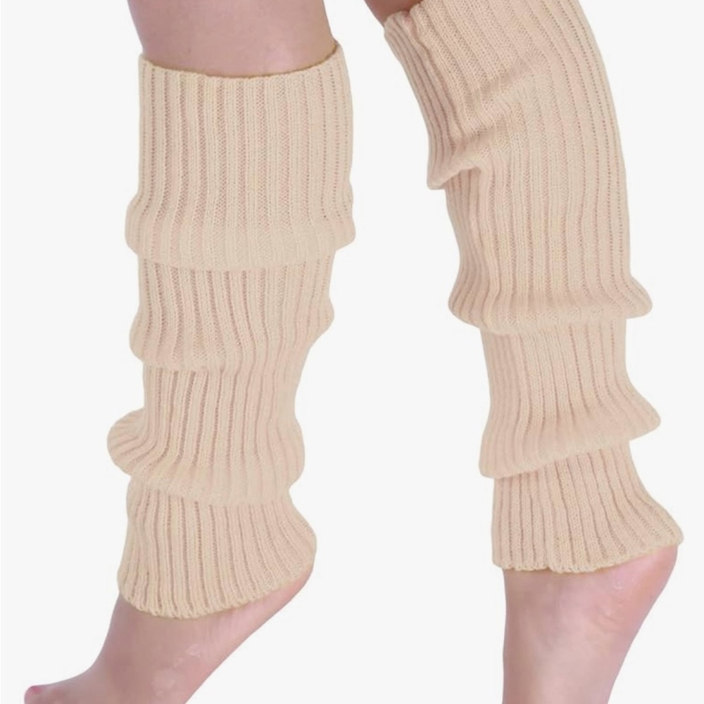 Khaki Ribbed Leg Warmers